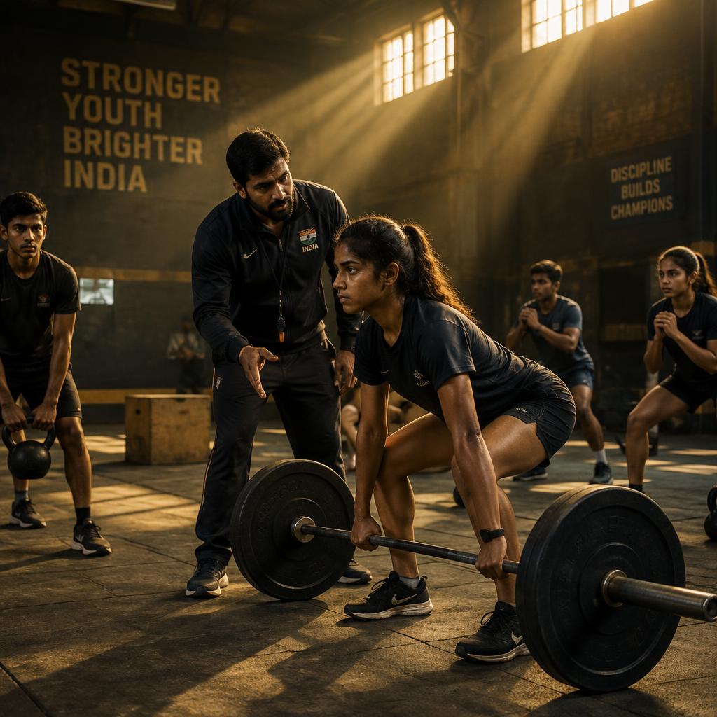 Young athletes training at a grassroots camp